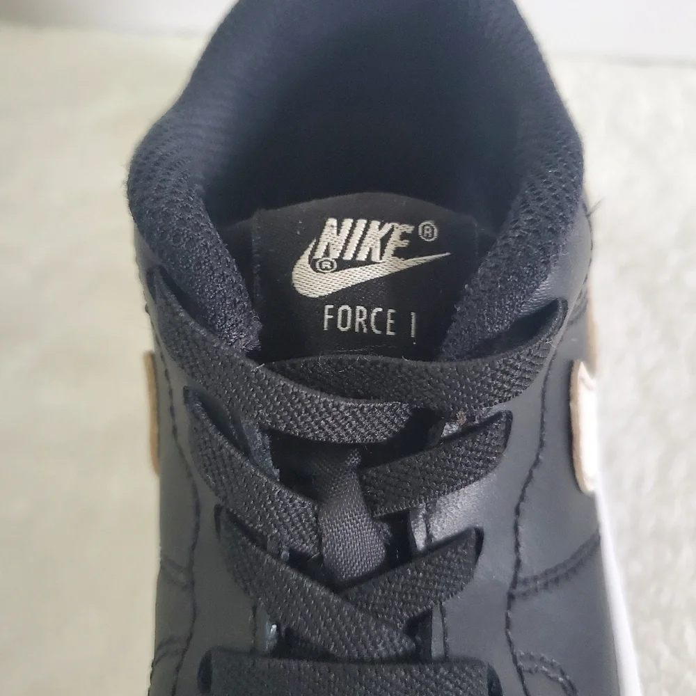 NIKE Force One 1 Leather Black White Sneakers Little Kids Size 10C